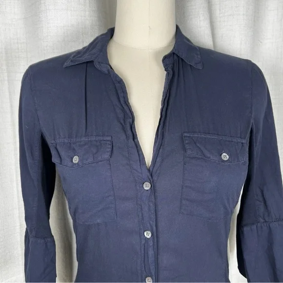 Vintage Standard James Perse Midnight Blue Button-Up Shirt - Picture 5 of 6